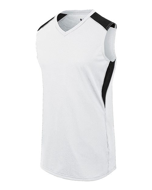 Augusta Sportswear Girls' Dynamite Jersey - White/ Black/ White Front