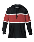 Badger Unisex United Hooded Long Sleeve T-Shirt - Black/ Red/ White Front