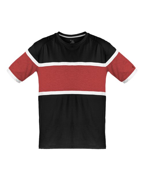 Badger Unisex United T-Shirt - Black/ Red/ White Front