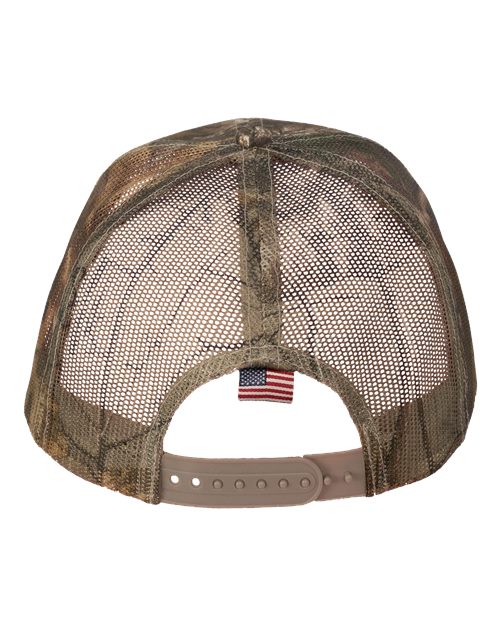 Kati Camo Woven USA Flag Mesh Cap - Back