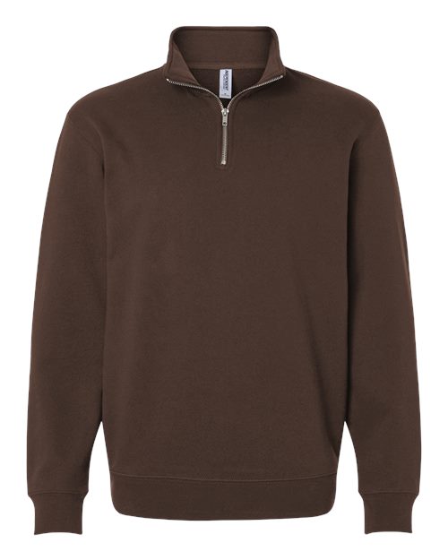 Independent Trading Co. Unisex 8.5 oz. Midweight Quarter-Zip Pullover - Brown Front