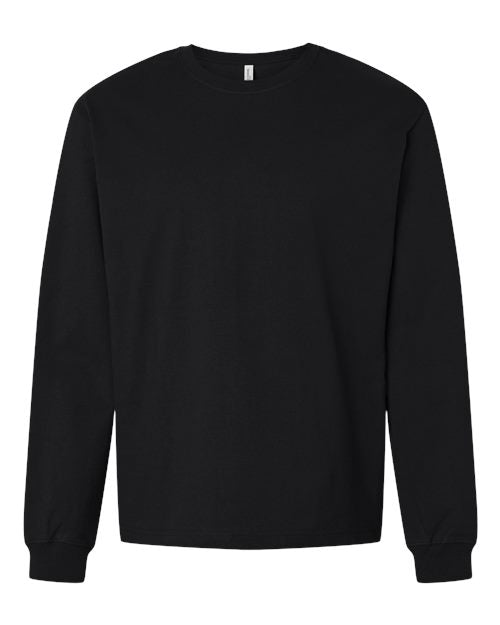 BELLA + CANVAS Unisex 7.5 oz Heavyweight Long Sleeve Tee - Black Front