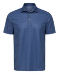 Paragon Men's Aiken Striped Polo - Blue Heather/ Navy Front