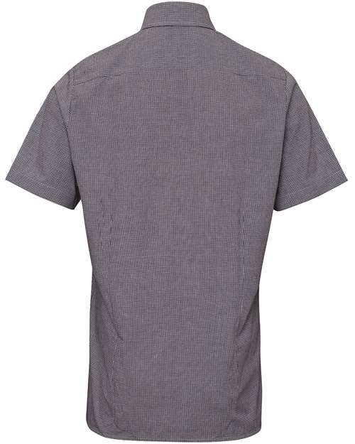 Artisan Collection by Reprime Men's Microcheck Gingham Cotton Shirt - Back