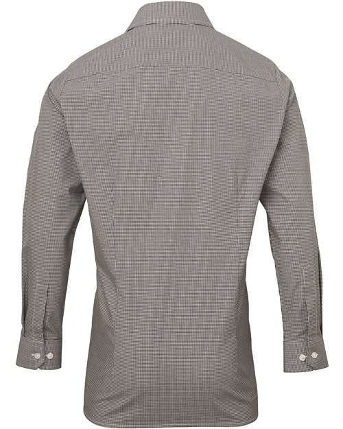 Artisan Collection by Reprime Men's Microcheck Gingham Cotton Shirt - Back