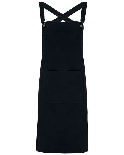 Artisan Collection by Reprime Cross Back Barista Bib Apron - Black Front