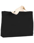 Bayside USA-Made Canvas Medium Gusset Tote Bag - Black Front