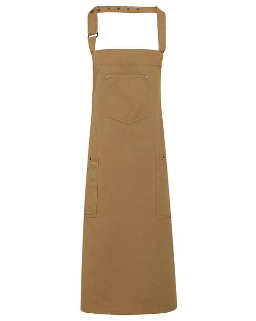 Artisan Collection by Reprime Chino Bib Apron - Khaki Front