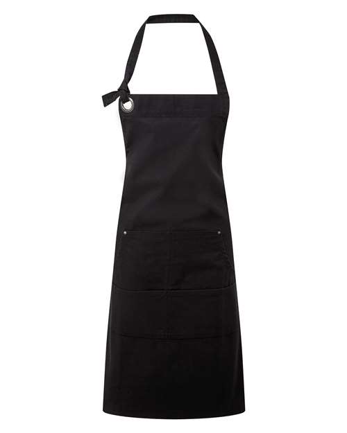 Artisan Collection by Reprime Calibre Heavy Cotton Canvas Pocket Apron - Black Front
