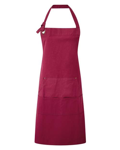 Artisan Collection by Reprime Calibre Heavy Cotton Canvas Pocket Apron - Burgundy Front