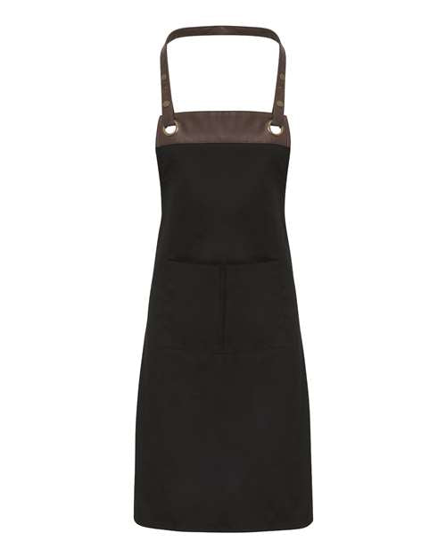 Artisan Collection by Reprime Espresso Bib Apron - Black/ Brown Front