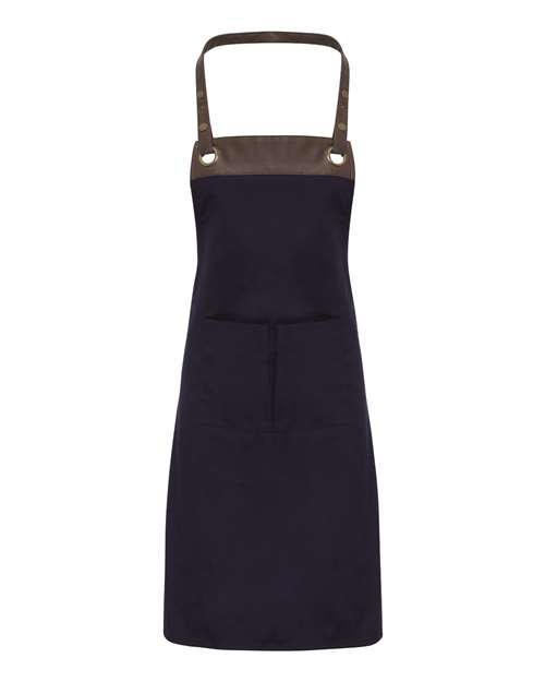 Artisan Collection by Reprime Espresso Bib Apron - Navy/ Brown Front