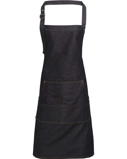 Artisan Collection by Reprime Jeans Stitch Denim Bib Apron - Indigo Denim Front