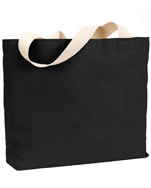 Bayside USA-Made Canvas Jumbo Tote Bag - Black Front