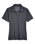 Devon & Jones Women's CrownLux Performance® Address Melange Polo - Black Melange Front