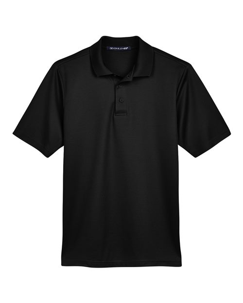 Men's CrownLux Performance® Plaited Polo - Black Front