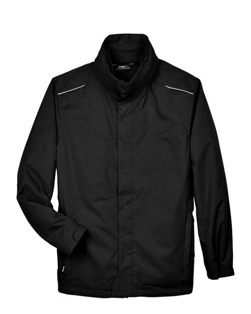 CORE365 Men's Region 3-in-1 Jacket with Fleece Liner - Black Front