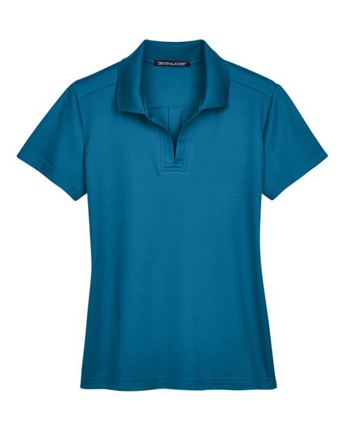 Women's CrownLux Performance® Plaited Polo - Dark Teal Front