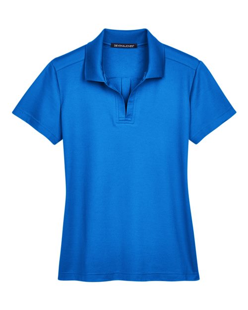 Women's CrownLux Performance® Plaited Polo - French Blue Front