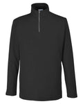 CORE365 Men's Fusion ChromaSoft™ Pique Quarter-Zip Pullover - Black Front