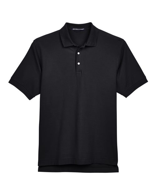 Devon & Jones Men's Pima Piqué Polo - Black Front