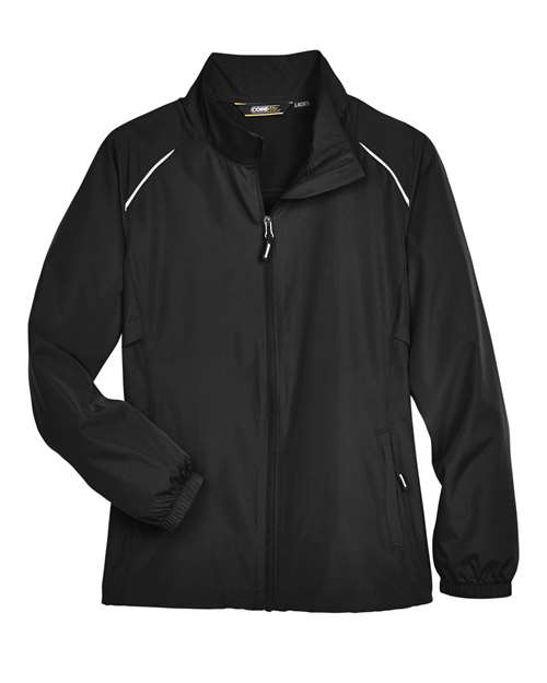CORE365 Women's Techno Lite Motivate Unlined Lightweight Jacket - Black Front