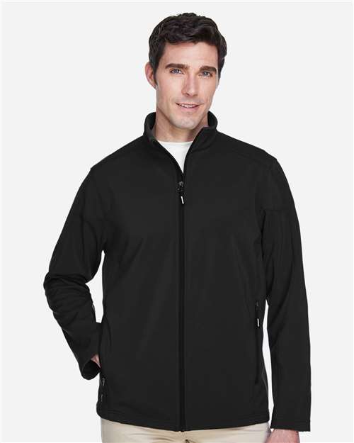 CORE365 Men's Cruise Two-Layer Fleece Bonded Soft Shell Jacket - Model Front