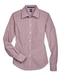 Devon & Jones Women's Crown Collection® Gingham Check Woven Dress Shirt - Burgundy Front