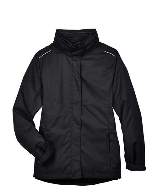 CORE365 Women's 3-in-1 Jacket with Fleece Liner - Black Front