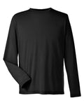 CORE365 Unisex Fusion ChromaSoft™ Performance Long Sleeve T-Shirt - Black Front