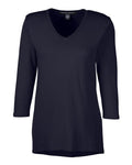 Devon & Jones Women's Perfect Fit™ Bracelet-Length V-Neck Top - Black Front