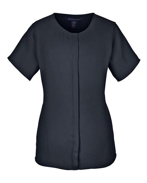 Devon & Jones Women's Perfect Fit™ Crepe Blouse - Black Front