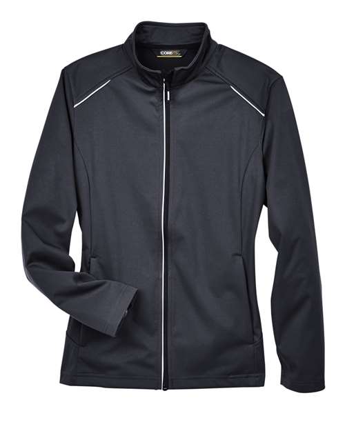 CORE365 Women's Techno Lite Three-Layer Knit Tech-Shell - Black Front