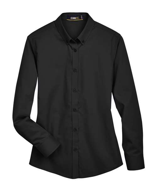 CORE365 Women's Operate Twill Shirt - Black Front