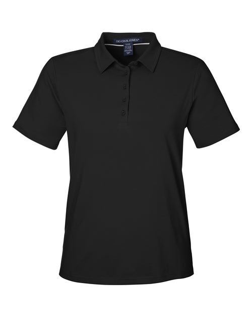 Devon & Jones Women's Raleigh Stretch Polo - Black Front