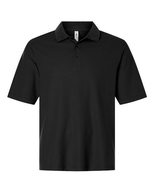 CORE365 Men's Tall Resolve CVC Performance Pique Polo - Black Front