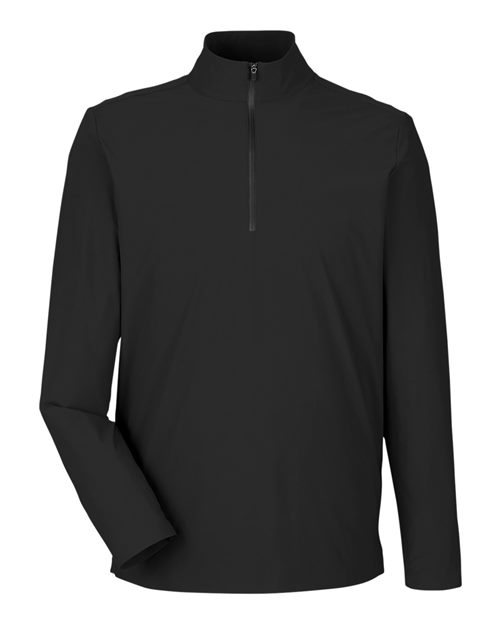Devon & Jones Men's CrownLux Performance® Windsor Welded Quarter-Zip Pullover - Black Front