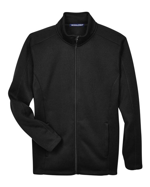 Devon & Jones Men's Bristol Full-Zip Sweater Fleece Jacket - Black Front