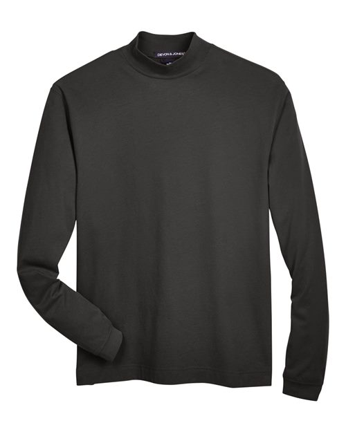 Devon & Jones Unisex Sueded Jersey Mock Neck T-Shirt - Black Front