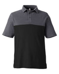CORE365 Men's Fusion ChromaSoft™ Colorblock Polo - Black/ Carbon Heather Front