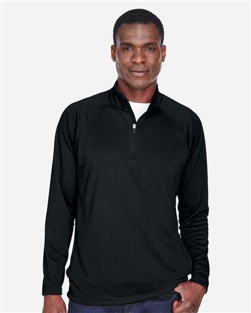 Devon & Jones Men's Stretch Tech-Shell® Compass Quarter-Zip Pullover - Model Front