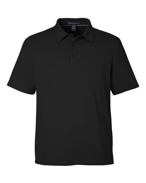 Devon & Jones Men's Raleigh Stretch Polo - Black Front