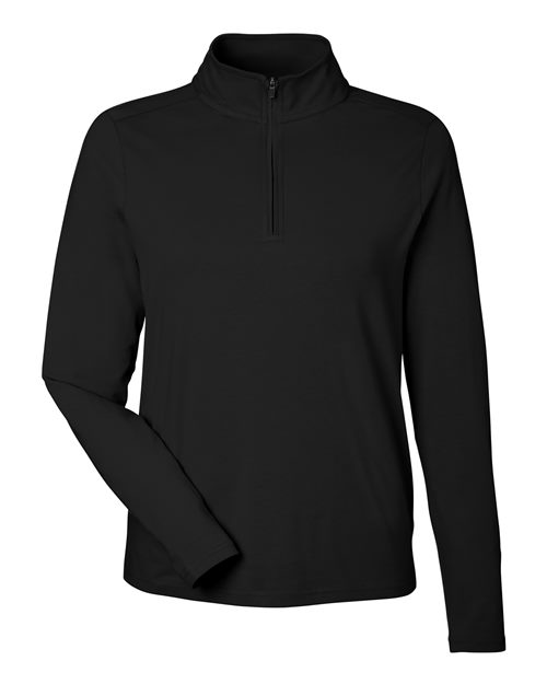 Devon & Jones Women's Raleigh Stretch Quarter-Zip Pullover - Black Front
