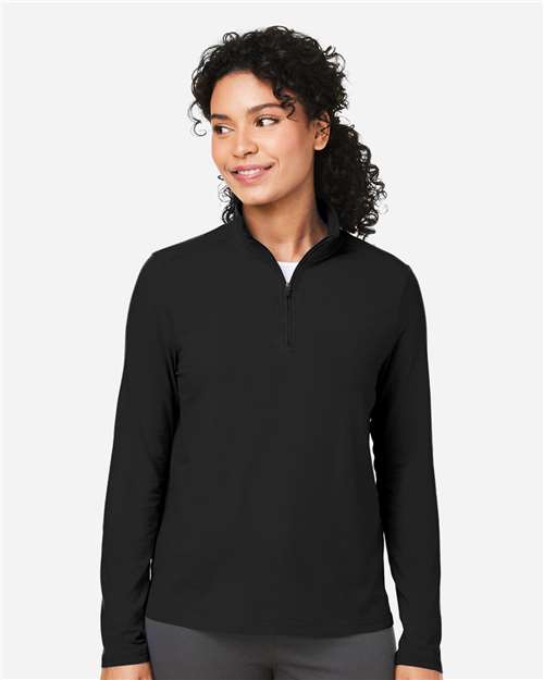 Devon & Jones Women's Raleigh Stretch Quarter-Zip Pullover - Model Front
