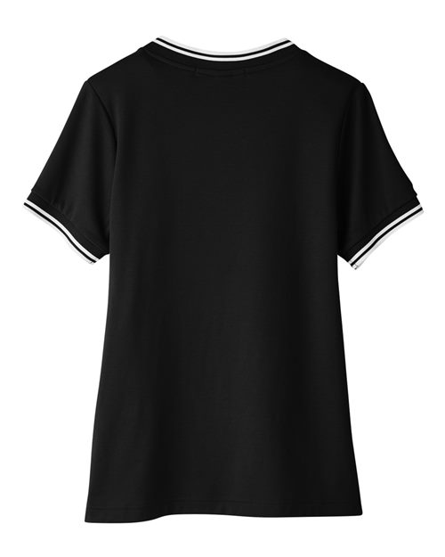 Devon & Jones Women's CrownLux Performance® Plaited Tipped V-Neck Shirt - Back