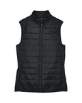CORE365 Women's Prevail Packable Puffer Vest - Black Front