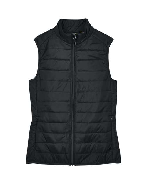 CORE365 Women's Prevail Packable Puffer Vest - Black Front