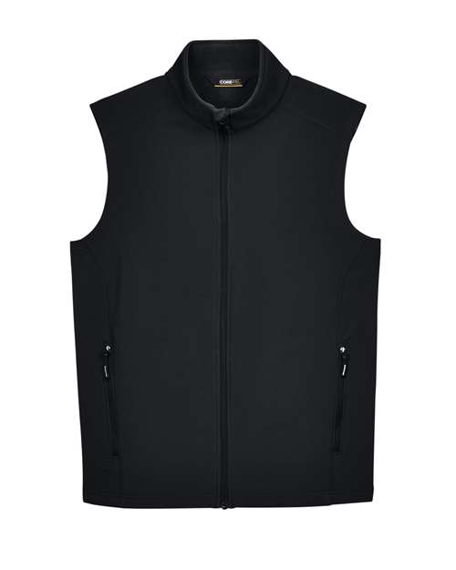 CORE365 Men's Cruise Two-Layer Fleece Bonded Soft Shell Vest - Black Front