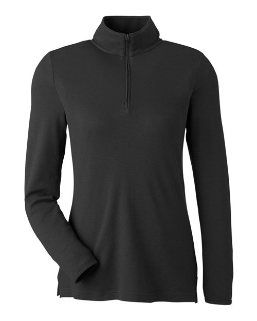 Devon & Jones Women's New Classics® Performance Quarter-Zip Pullover - Black Front