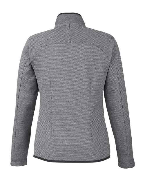 CORE365 Women's Venture Heathered Stripe Full-Zip Jacket - Back